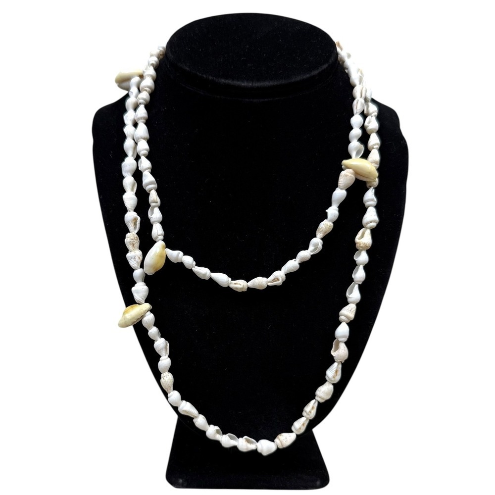 Cowrie Shell Statement Necklace Boho Long Layering Fashion Jewelry 19.5 in L